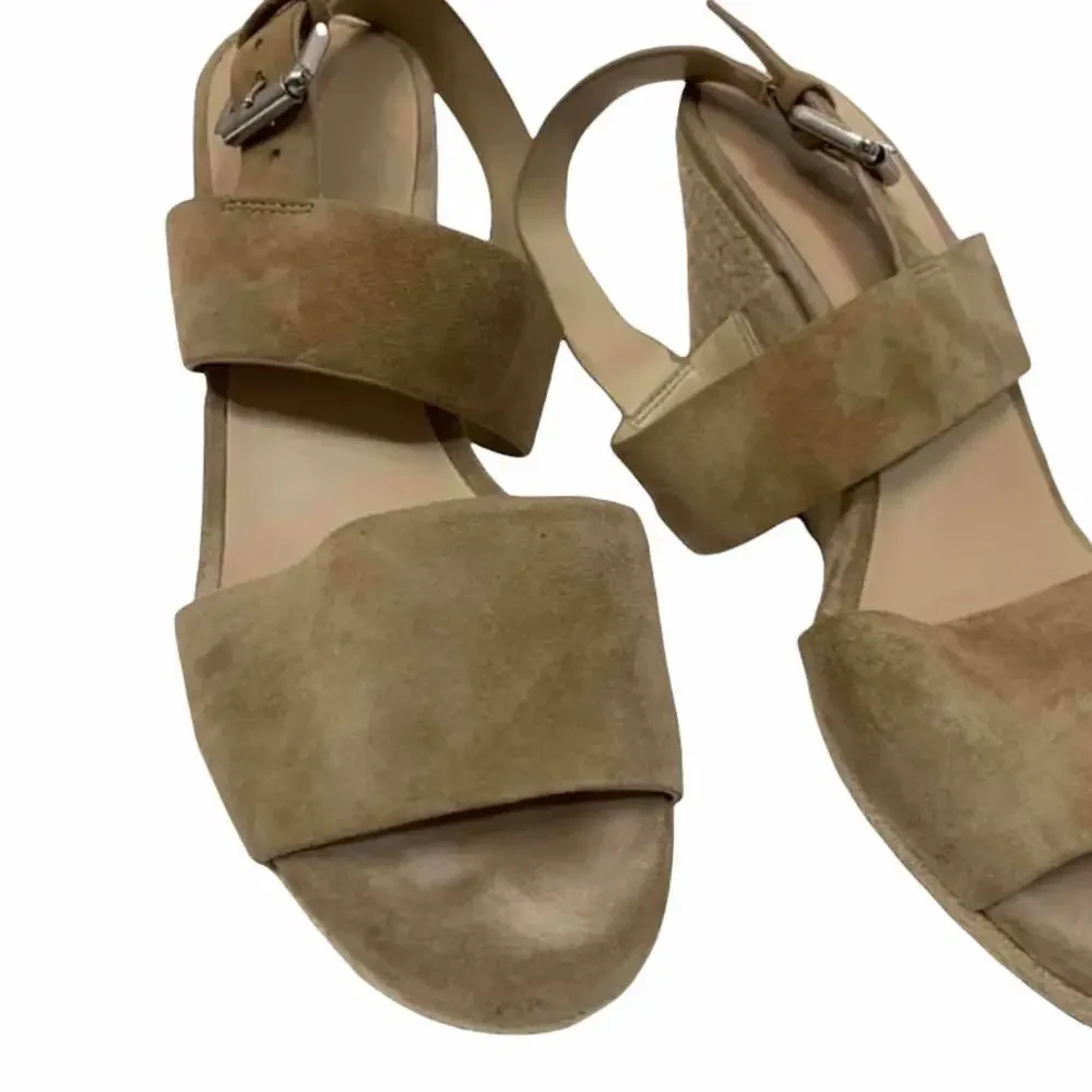 Via Spiga Iris Espadrille‎ Suede Wedge Heel Tan Size 9